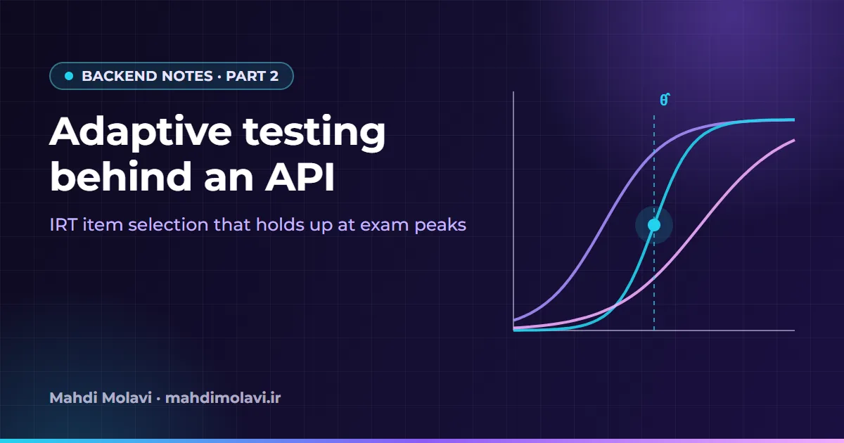 Backend Notes 2: Adaptive Testing with IRT Behind an API