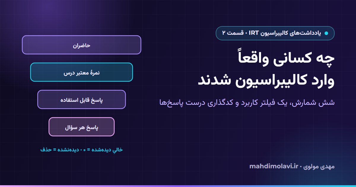 یادداشتهای کالیبراسیون IRT ۲: چه کسانی واقعاً وارد کالیبراسیون شدند