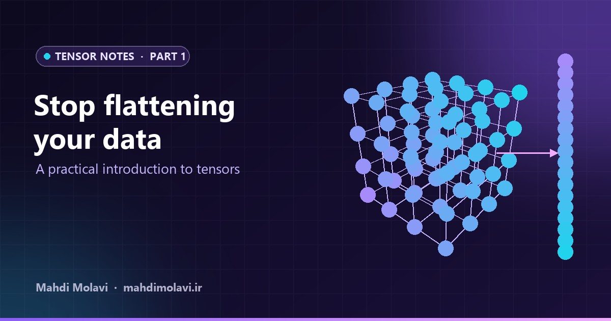 Tensor Notes 1: Stop Flattening Your Data