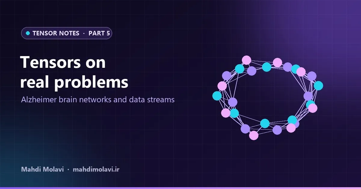 Tensor Notes 5: From Brain Scans to Streaming Data