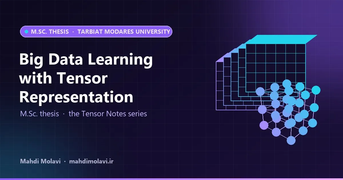 Big Data Learning with Tensor Representation, M.Sc. thesis by Mahdi Molavi